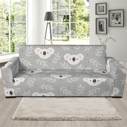 Cute Koala Leaves Pattern Sofa Slipcover