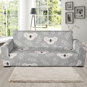Cute Koala Leaves Pattern Sofa Slipcover