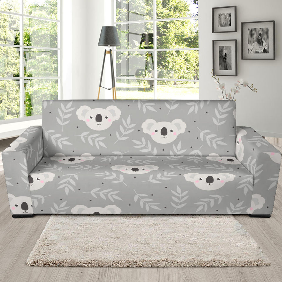Cute Koala Leaves Pattern Sofa Slipcover