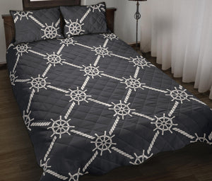 nautical steering wheel rope pattern Quilt Bed Set