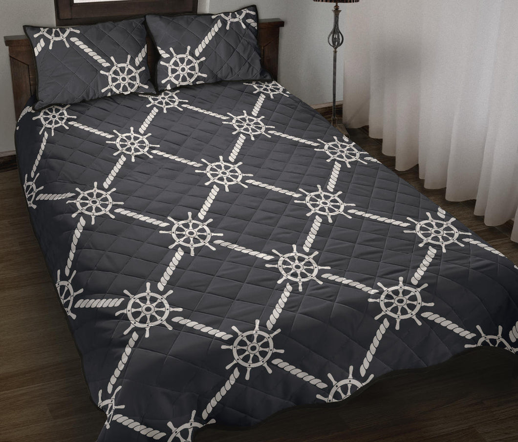 nautical steering wheel rope pattern Quilt Bed Set