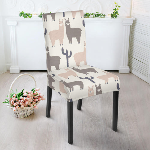 Llama Alpaca Pattern Dining Chair Slipcover