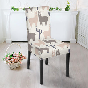 Llama Alpaca Pattern Dining Chair Slipcover
