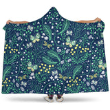 Butterfly Leaves Pattern Hooded Blanket