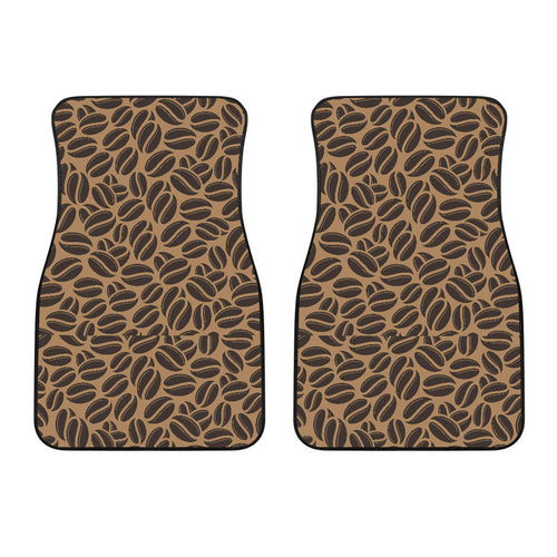 Coffee Bean On Brown Background Front Car Mats
