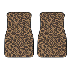 Coffee Bean On Brown Background Front Car Mats