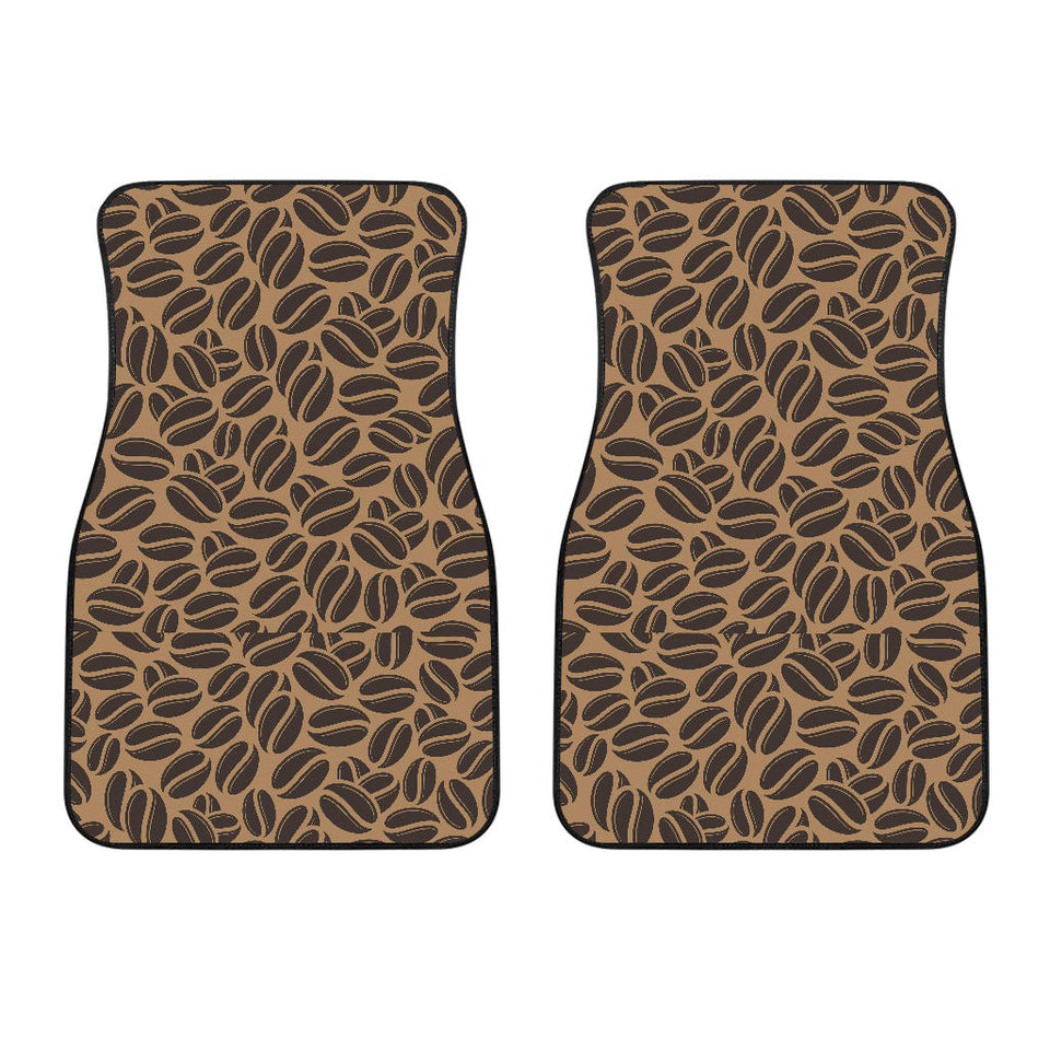 Coffee Bean On Brown Background Front Car Mats