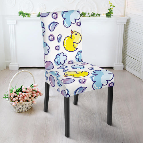 Duck Toy Pattern Print Design 01 Dining Chair Slipcover