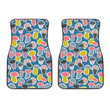 Colorful Mushroom Design Pattern Front Car Mats