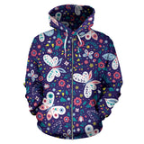 Colorful Butterfly Flower Pattern.Eps Zip Up Hoodie