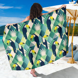 Toucan Tropical Leaves Design Pattern  Sarong