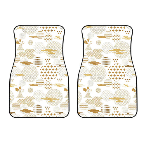 Beautiful Gold Japanese Pattern Front Car Mats