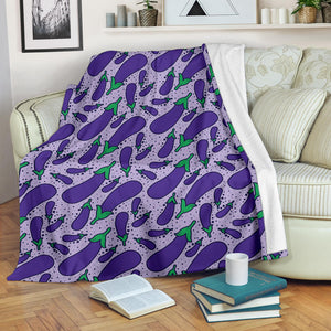 Eggplant Pattern Print Design 03 Premium Blanket