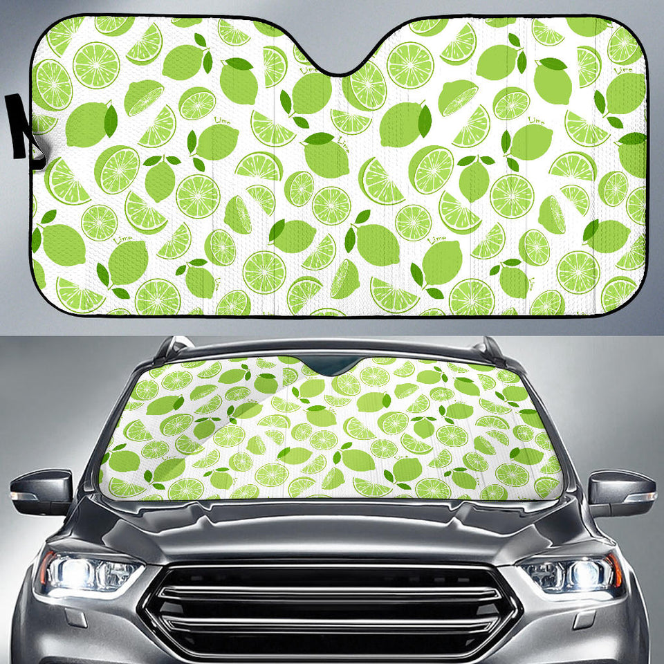 Lime Design Pattern Car Sun Shade