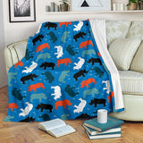 Colorful Rhino Pattern Premium Blanket