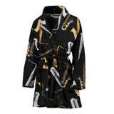 Saxophone Design Pattern Women'S Bathrobe
