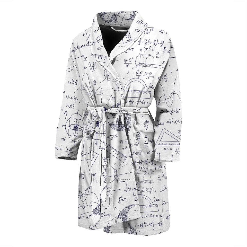Math Pattern Print Design 03 Men's Bathrobe