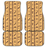 Egypt Hieroglyphics Pattern Print Design 02 Front and Back Car Mats