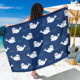 Cute White Baby Sea Lion Seal Pattern Sarong