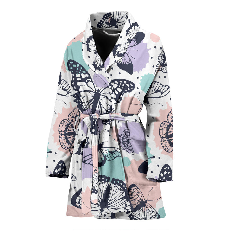 Butterfly Pattern Women'S Bathrobe