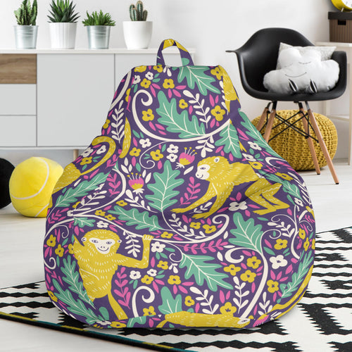 Cute Yellow Monkey Leaves Pattern Bean Bag Cover