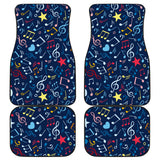 Music Notes Pattern Print Design 03 Front and Back Car Mats