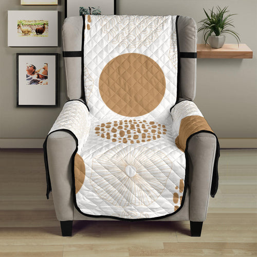 Gold Texture mushroom pattern Chair Cover Protector