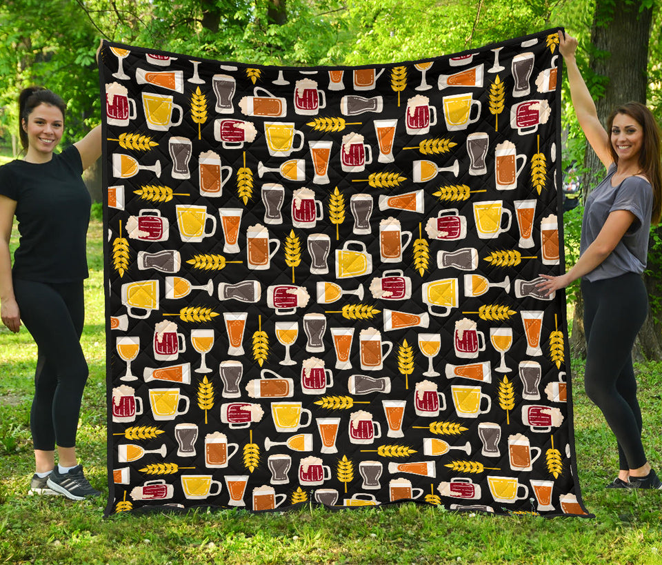 Beer Type Pattern Premium Quilt