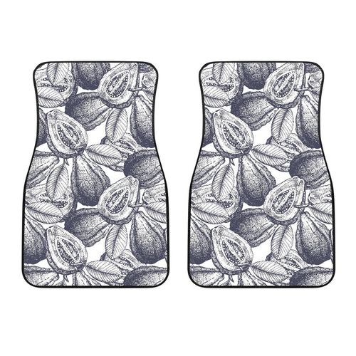 Guava Tropical Hand Drawn Pattern Front Car Mats