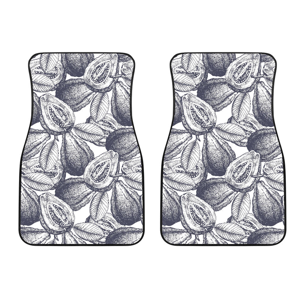 Guava Tropical Hand Drawn Pattern Front Car Mats