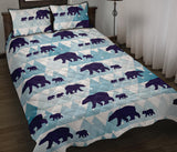 polar bear winter snow pattern Quilt Bed Set