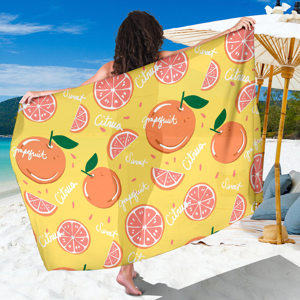 Grapefruit Yellow Background Sarong