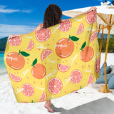 Grapefruit Yellow Background Sarong