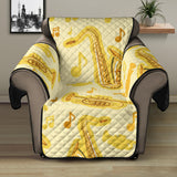 Saxophone cornet pattern yellow background Recliner Cover Protector
