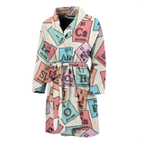Chemistry Periodic Table Pattern Print Design 02 Men's Bathrobe