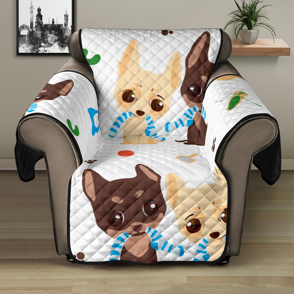 Cute Chihuahua dog pattern Recliner Cover Protector
