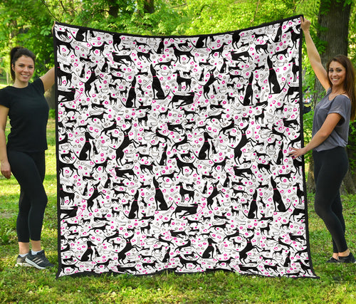 Greyhound Pattern Print Design 02 Premium Quilt