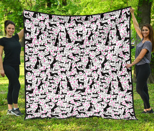 Greyhound Pattern Print Design 02 Premium Quilt