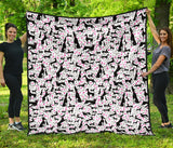 Greyhound Pattern Print Design 02 Premium Quilt