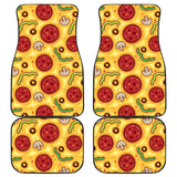 Pizza Texture Pattern Front And Back Car Mats