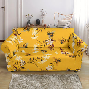 Bee Flower Pattern Loveseat Couch Slipcover