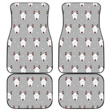 Bull Terrier Pattern Print Design 05 Front and Back Car Mats