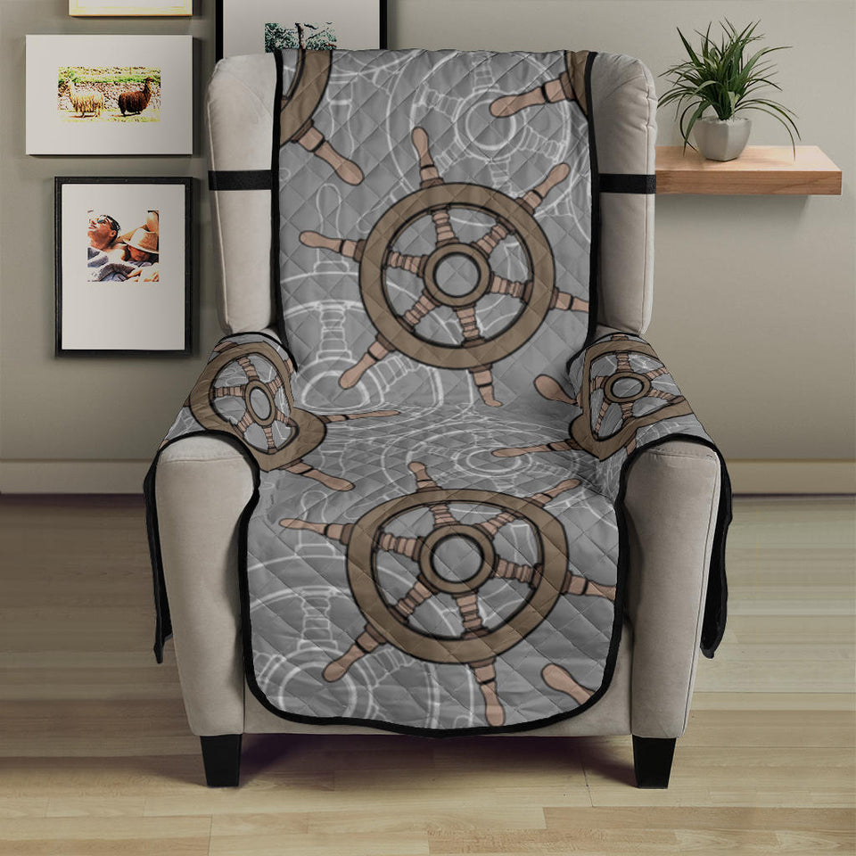 nautical wood steering wheel pattern Chair Cover Protector