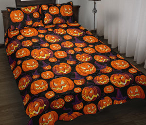 Halloween Pumpkin pattern Quilt Bed Set