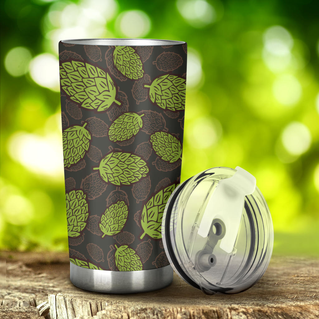 Hop Pattern Black Background Tumbler