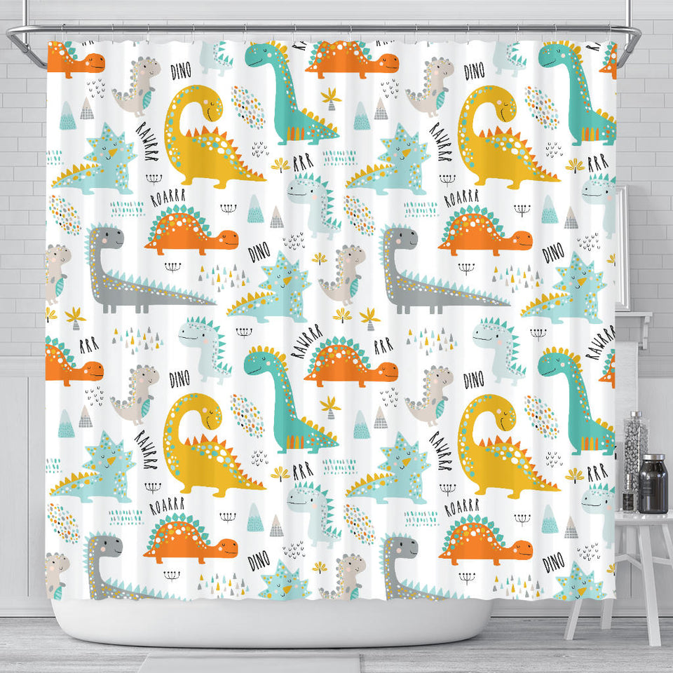 Cute Funny Kids Dinosaurs Pattern Shower Curtain Fulfilled In US