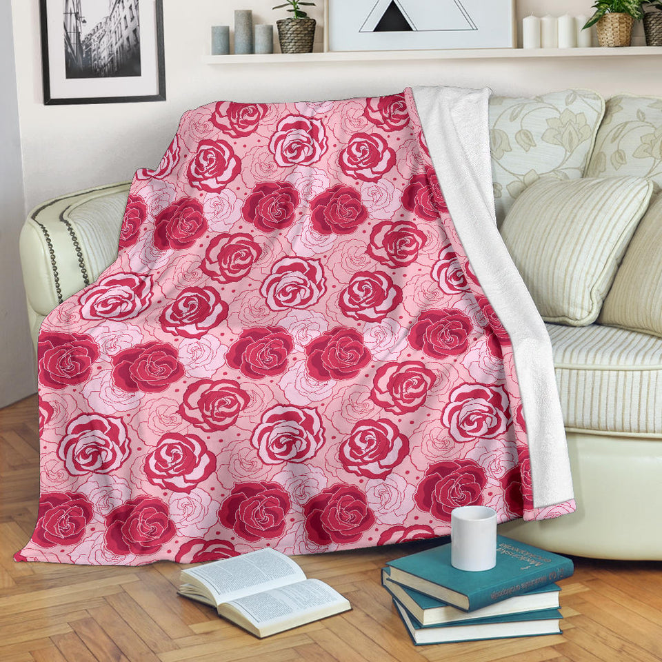 Rose Pattern Print Design 02 Premium Blanket
