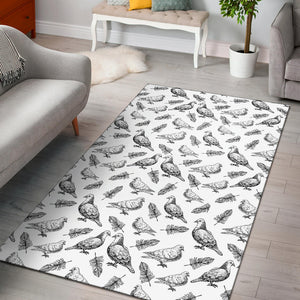 Pigeon Pattern Print Design 05 Area Rug