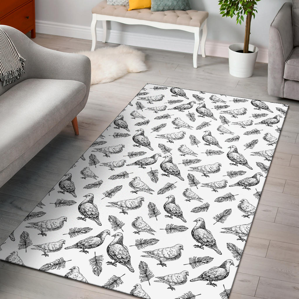 Pigeon Pattern Print Design 05 Area Rug