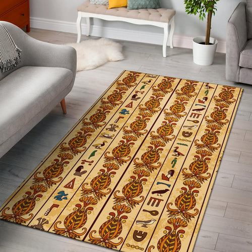Egypt Hieroglyphics Pattern Print Design 04 Area Rug